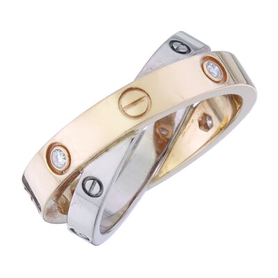 Cartier Ring Double Love Sechs Brillanten 750er Rosé- und Weißgold