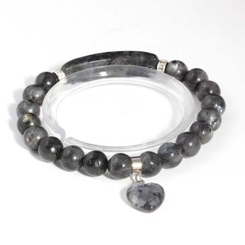 Natural Crystal Quartz Healing Love Heart Shape Rectangle Stone Beaded Bracelets - Picture 14 of 23