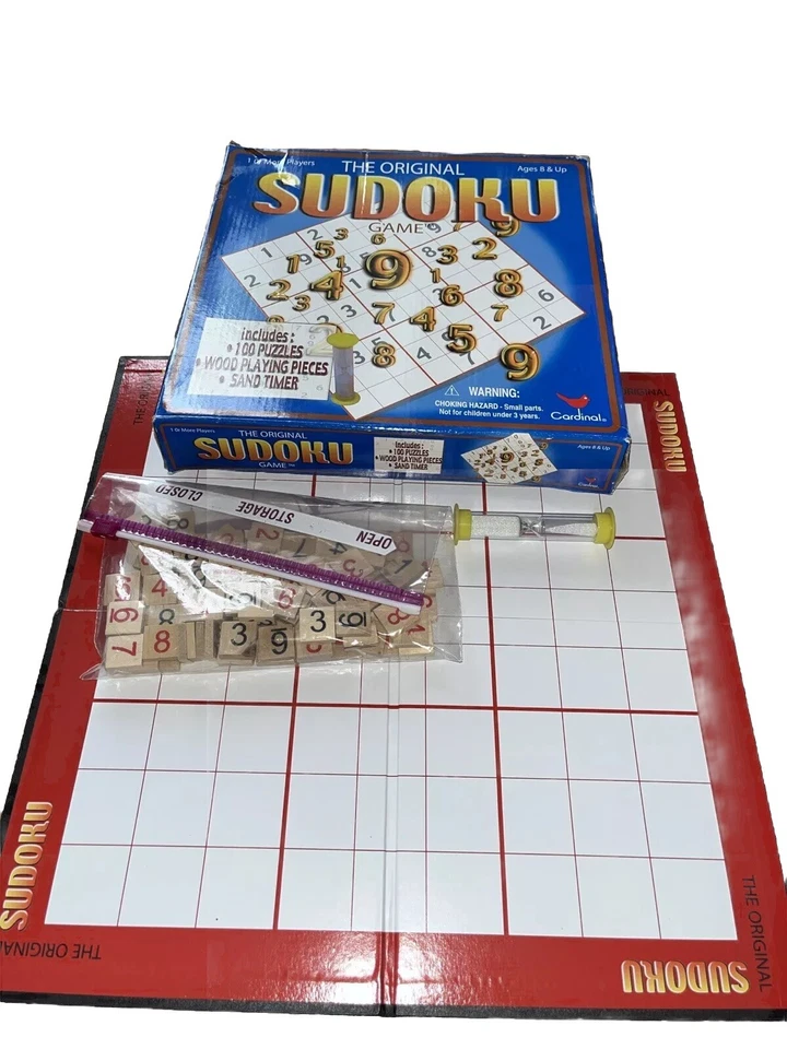 Cardinal: Sudoku Game with 100 Puzzles & Wood Playing Pieces (2005) Complete - Image 2 of 4