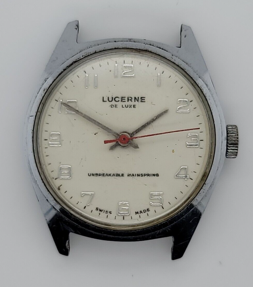 Vintage Men's Lucerne De Luxe Swiss Manual Wind Wristwatch