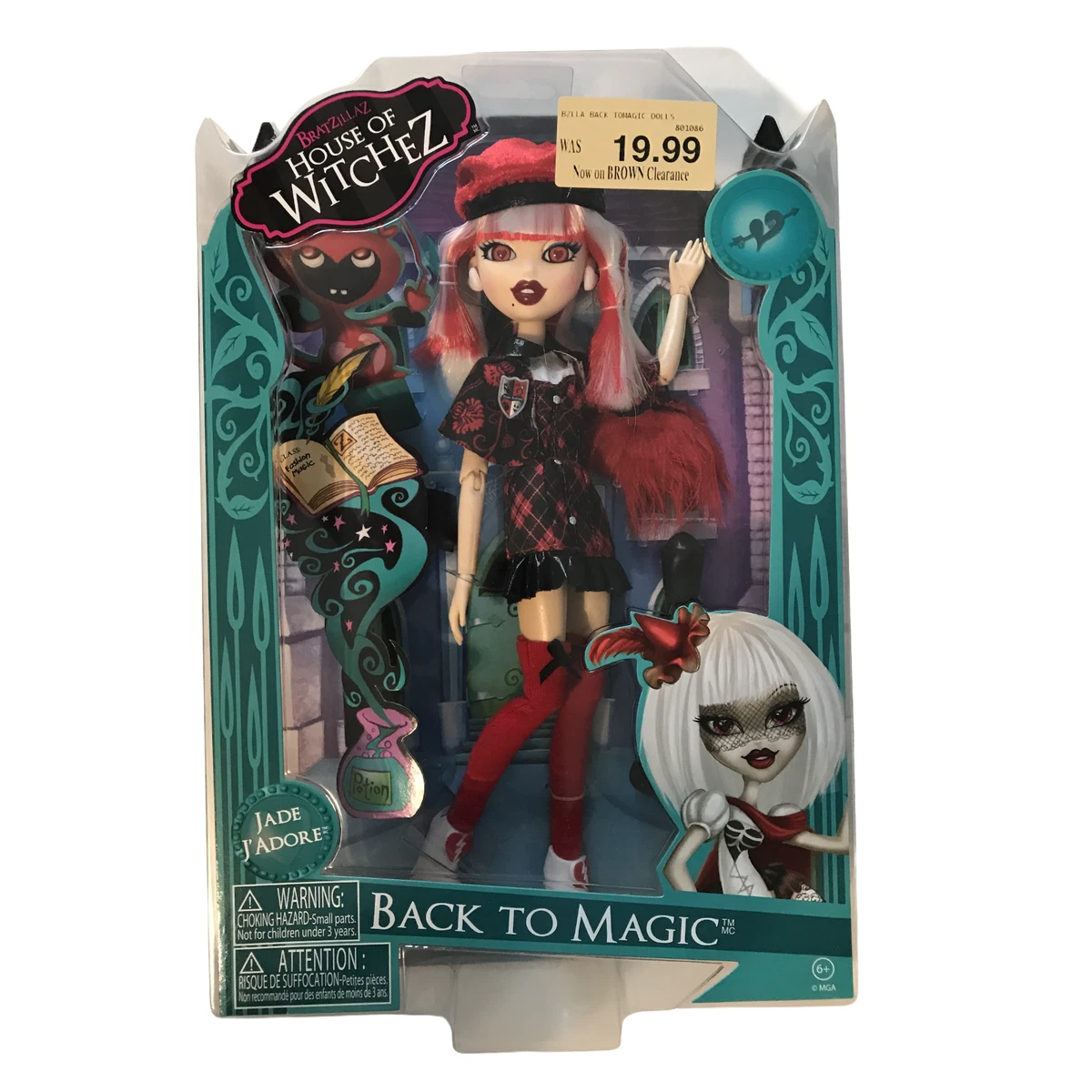 Bratz Bratzillaz Fashion Doll Back To Magic Jade J'Adore House of Witchez  Set