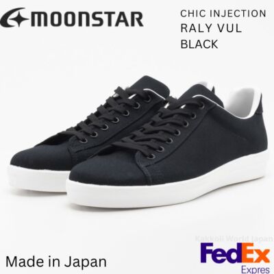 Moonstar  Sneakers CHIC INJECTION  RALY VUL BLACK  Made in Japan UNISEX NEW!