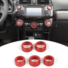 5x Audio/Air Conditioner Switch knob Cover Trim Ring For 4Runner 2010+ Aluminum