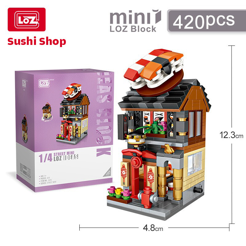 Loz Blocks Mini Lego Blocks LOZ Sushi Store Mini Blocks Street View  Building Blocks Micro