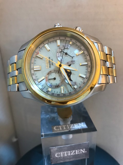 Citizen Menâs Moon Phase Eco Drive Calibre 8651 S.steelbracelet Watch Ap1025-53p for sale online