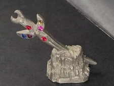 Vintage Spoontiques Pewter Miniature Sword In Stone HM1647