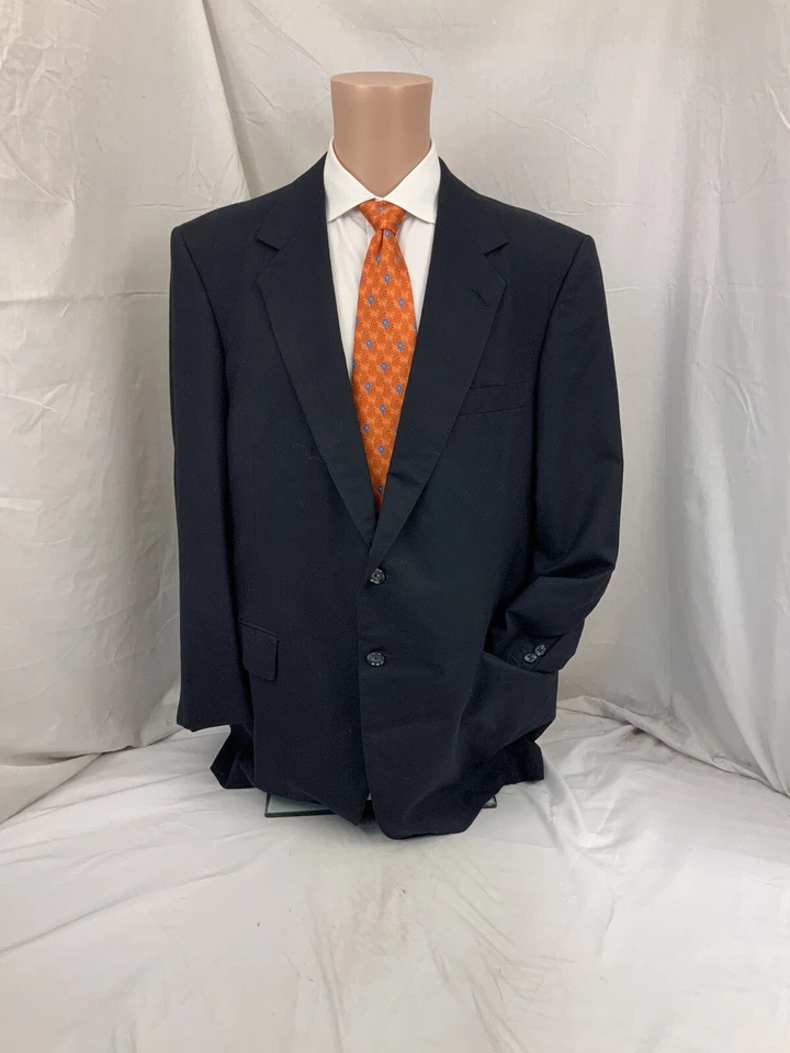 Blazer Savile Row 44L Azul 2 Btn 100% Lana Hecho en EE. UU. YGI W1-203 Foto 2 de 4