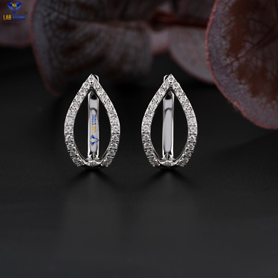 0.55 TCW Round Cut  Earring Moissanite Diamond White Gold 10k Labstone