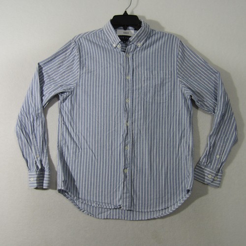 Five Four Shirt Mens Medium Blue White Button Up Long Sleeve Pocket Casual 1603
