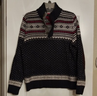 Tommy Hilfiger Lambswool Multi-Color Pullover Sweater Men's Medium