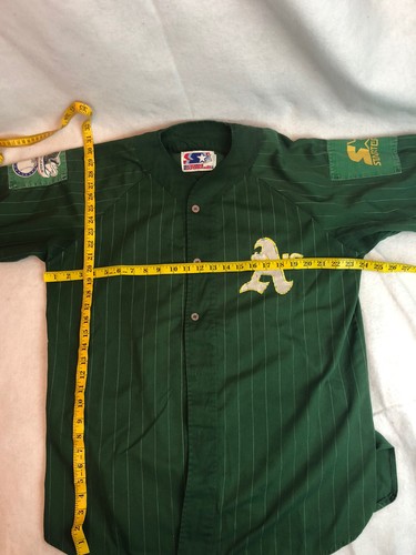 Vintage Oakland Athletics Starter Jersey Size XL Pinstripes Distressed Baseball - Picture 10 of 12