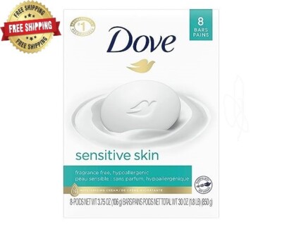 8-Pack Dove Beauty Bar More Moisturizing For Softer Skin, Fragrance Free, 3.75oz