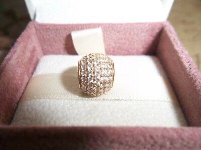 Original Original Original Pandora 14ct Gold Pave Lights Kugel Charm 750819CZ - UVP 399£