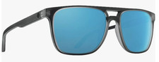 NEW Spy Czar Sunglasses-Matte Black Ice-Happy Gray Green Polarized w/LT Blue Mr