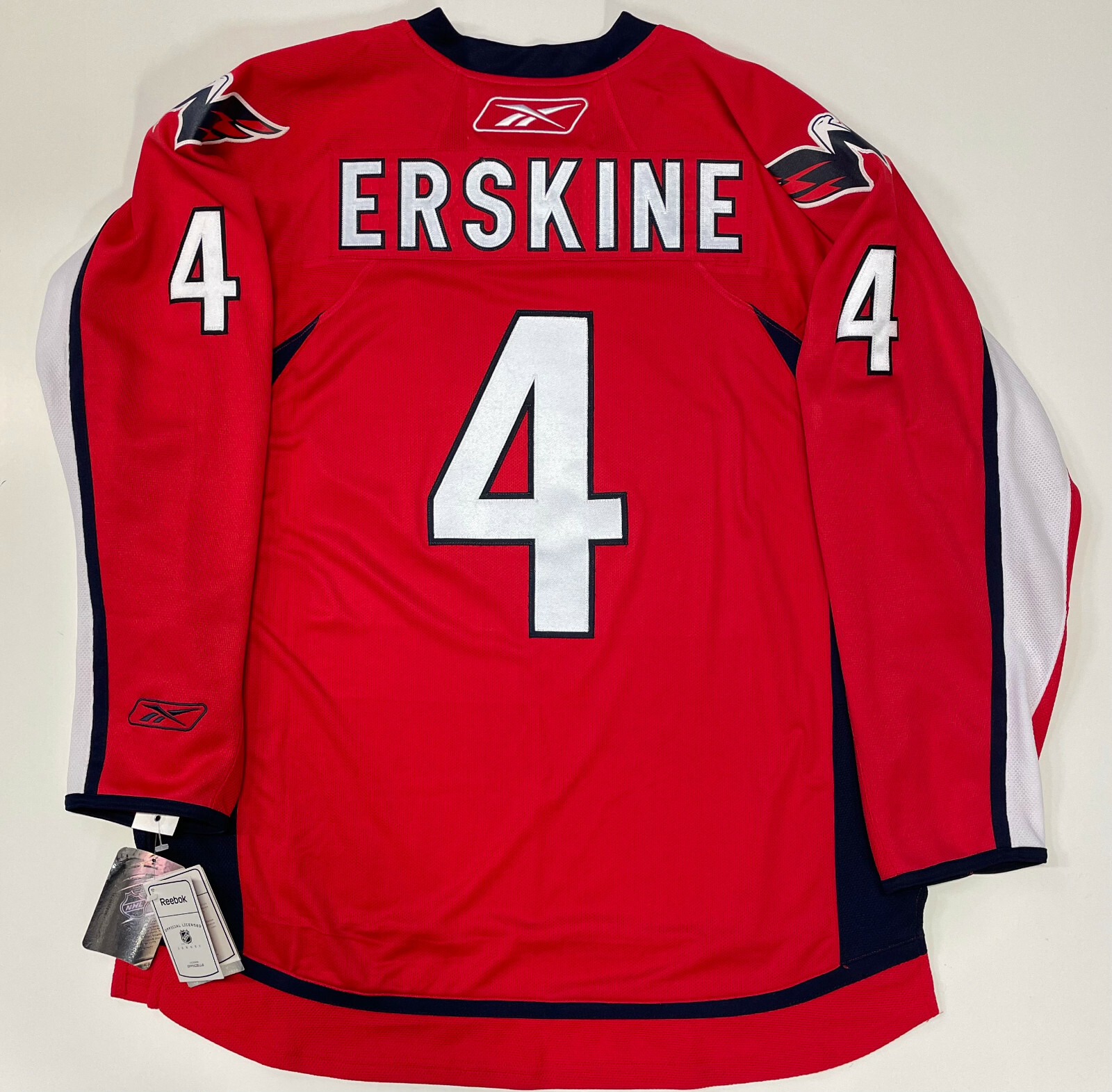 JOHN ERSKINE Washington Capitals 2010 REEBOK Throwback NHL Hockey Jersey -  Custom Throwback Jerseys