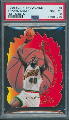 1996/97 Flair Showcase Hot Shots #8 Shawn Kemp PSA NM-MT 8 *1249