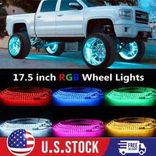 4pcs 17.5'' RGB Wheel Ring Lights LED Light For Truck Car Rim Lights APP+Remote