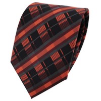 SchöNe Tigertie Krawatte In Orange Kupfer Anthrazit Schwarz Gestreift - Binder