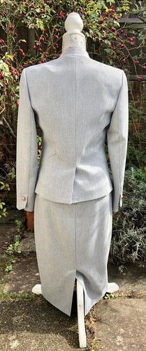 Ted Baker Smart Suit, PALE GREY (Dress & Jacket) Check/Waffle Size 2 (UK 10) VGC - Picture 13 of 24