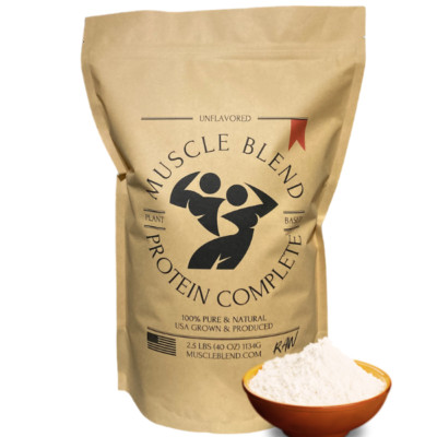 Muscle Blend Protein Complete, USA, 48 oz Pouch , All Natural, UNFLAVORED