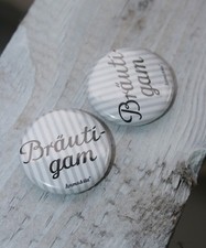 Button " Br&auml;utigam " von krima & isa