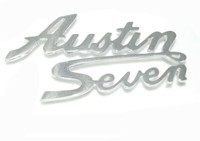 Reproduktion Frontgrill Austin Seven Logo Schrift Abzeichen Metall Verchromt Ecs
