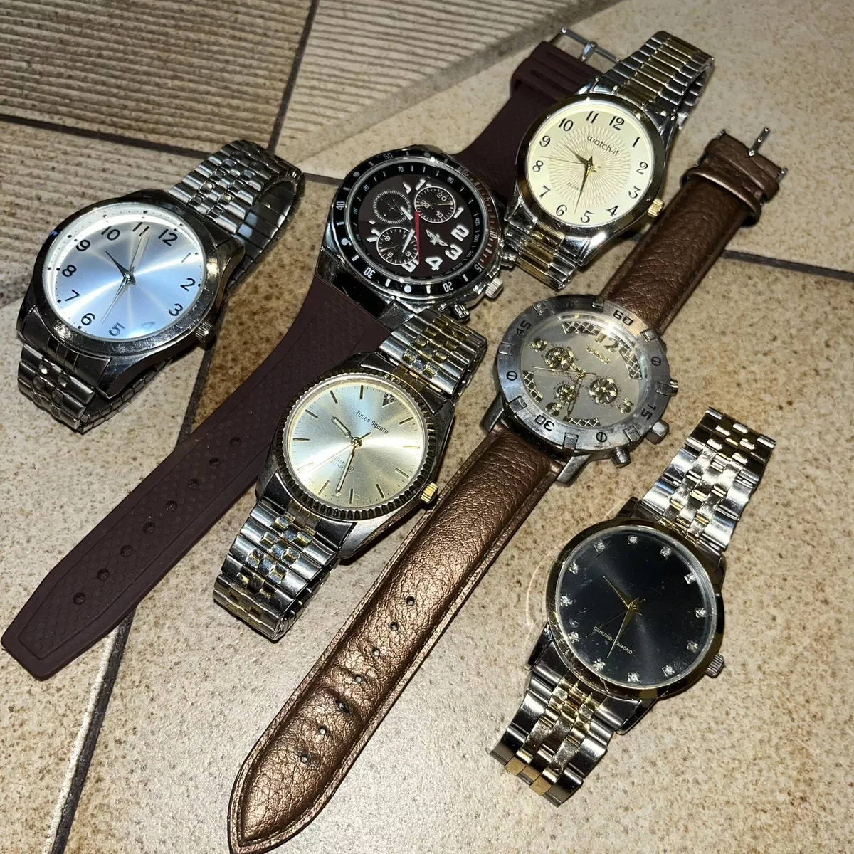 6 Qty Mens Quartz Fashion Watches Terner Watch It Times Square All