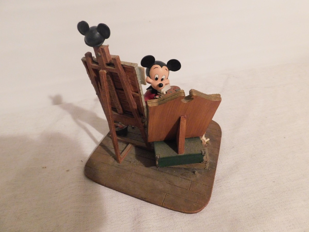 Mickey Mouse Painting Walt Disney Figurine Statue RARE! | eBay