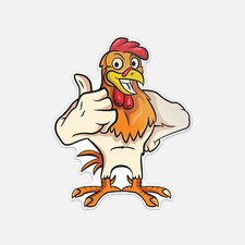 Cartoon Rooster Vinyl Sticker Decal