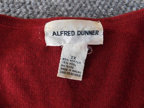 Alfred Dunner Womens Sweater 2X Plus Red Cardigan Wool Button Floral - Picture 4 of 11