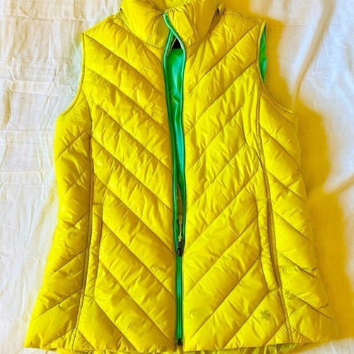 Medium Neon Yellow Puffer Vest | eBay
