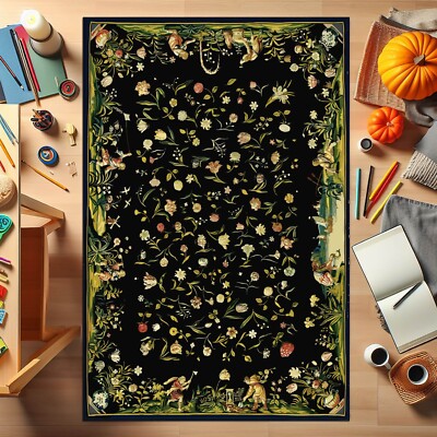 Garden Rug,Botanical Rug,Flower Rug,Floral Theme Rug,Garden Pattern Rug,Nature