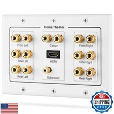 Fosmon HD8006 3-Gang 7.1 Surround Distribution Home Theater Gold Plated Coppe