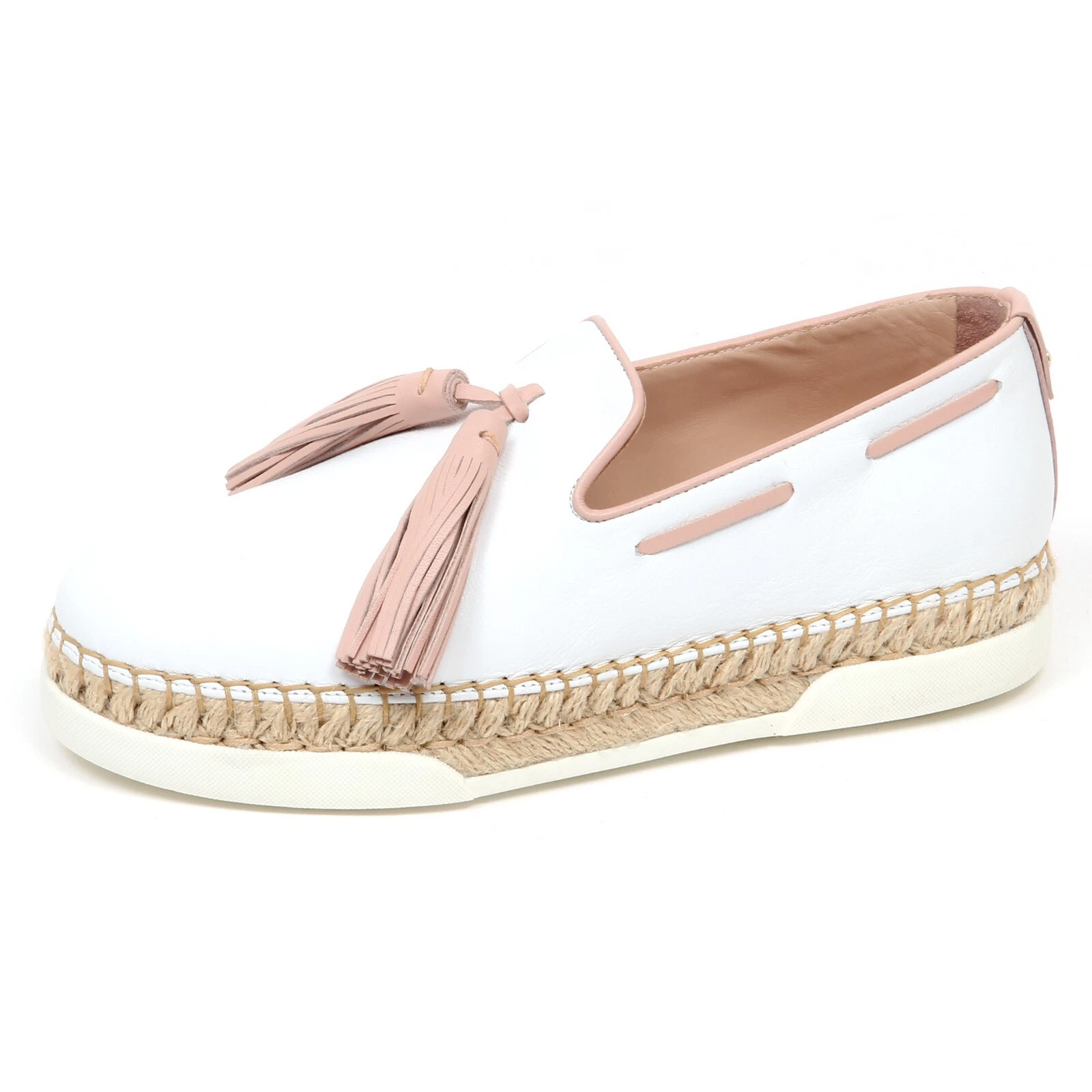 F0414 mocassino donna white pink TOD’S scarpe loafer slip on shoe woman