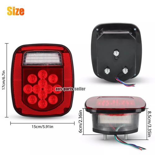 Pair 39 LED Tail Lights Brake License Plate Lamp For Jeep Wrangler YJ TJ CJ5 CJ7 - Picture 13 of 18