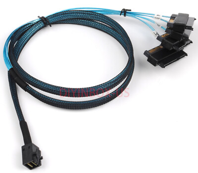 Mini SAS SFF-8643 to 4X29Pin SFF-8482 Hard Disk HDD Internal Server Cable 3.3FT