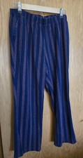 Lands' End Women’s Sport Knit Straight Leg Pull On Pants Size S/P  Blue Red