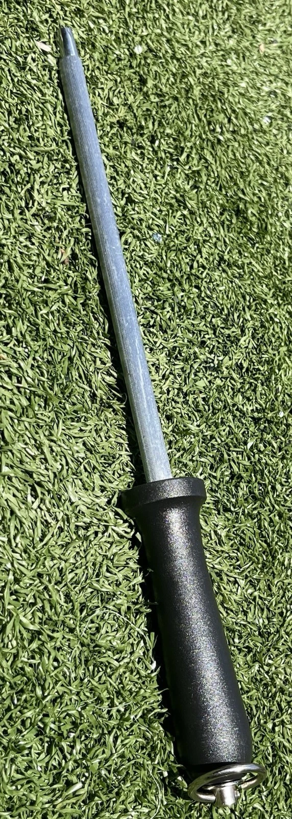 12” Knife Sharpening Steel Rod w/ Black Handle – Kitchen Honing Tool