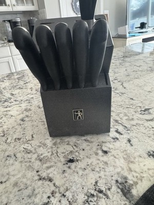 JA Henckels Knife Block See With 5 Steak Knives & 1 Large Knife Stainless  Steel