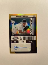 2022  Contenders Optic Matt Manning #3 - Gold Prizm /10 Rookie Ticket Auto
