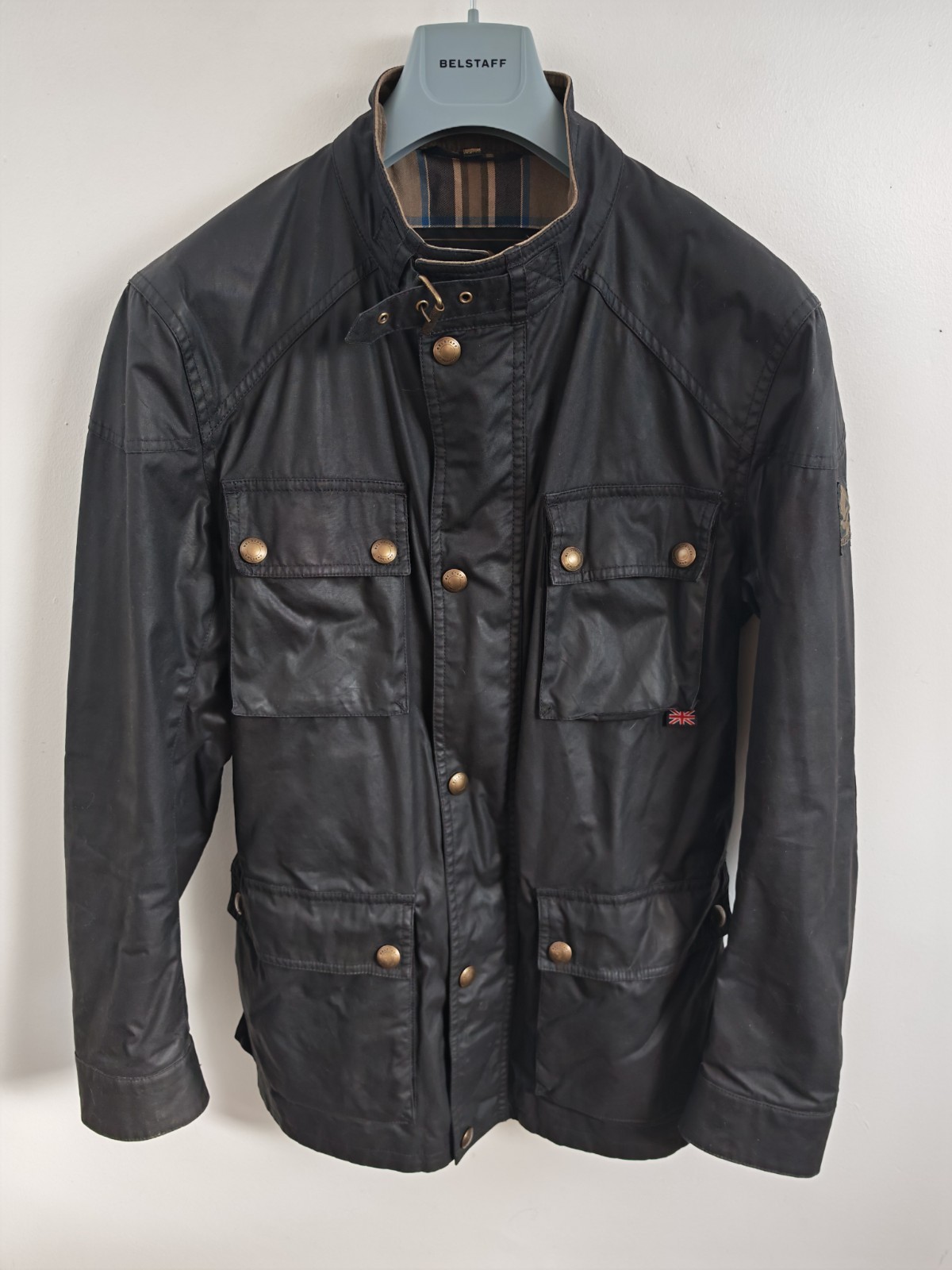 Belstaff Roadmaster Men's Black Waxed Cotton Motorcycle Jacket Size IT 50 image 2