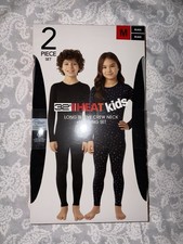 32 Degrees Kids 2pc Long Sleeve Tee & Leggings Set Black M Stretch Quick Dry