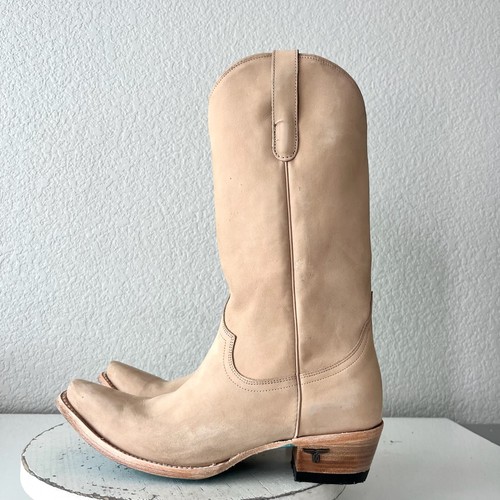 Botas de Vaquero Lane EMMA JANE 10 Cuero Hueso Vaquera Occidental Media Pantorrilla Alta - Imagen 6 de 15
