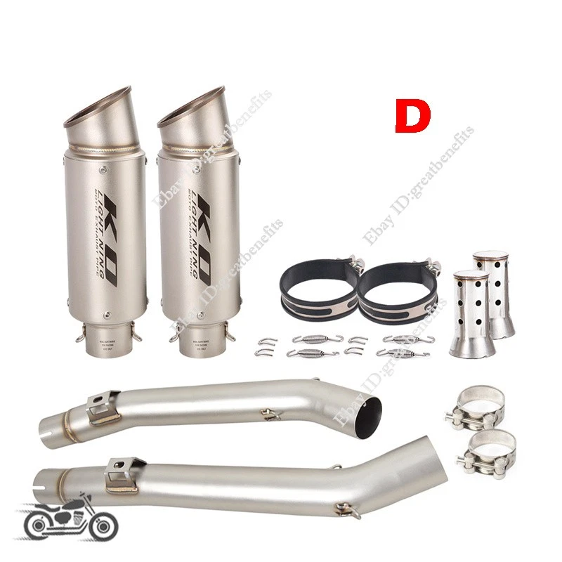 Silenciadores de tubo de escape de enlace medio deslizables para Suzuki V-STROM 1000 DL1000 2002-2013 Foto 4 de 4