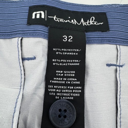 TravisMathew Golfshorts Herren 32 blau Mikrostreifen Performance Stretch 1148 - Bild 6 von 7