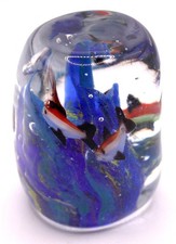 Vintage Glass Paperweight , Aquarium, Ocean, Tropical Fish, Sealife