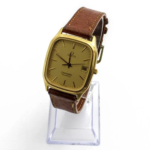 Vintage Omega Seamaster Gold Tone Dial Quartz Men's Wristwatch #WB3356-1