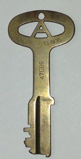 Large Brass Vintage Folger Adam Key Lemont Illinois to Prison Jail or Cell