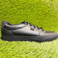 DC Anvil SE Mens Size 8 Triple Black Athletic Leather Skateboard Shoes Sneakers