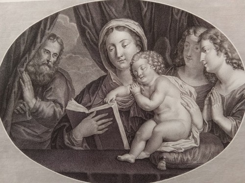 Original Etching On Copper Aquatint - "Holy Family" Early 1800s